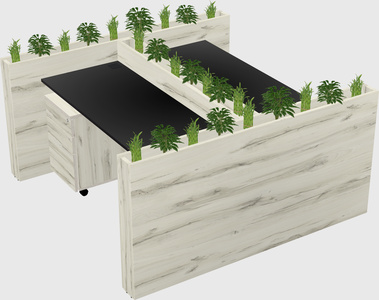 Rectangular shared desk