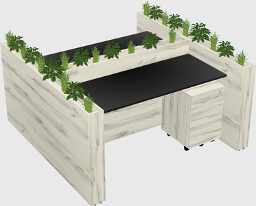 Rectangular shared desk