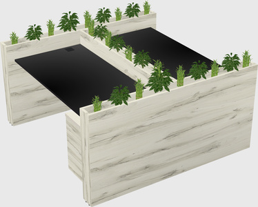 Rectangular shared desk