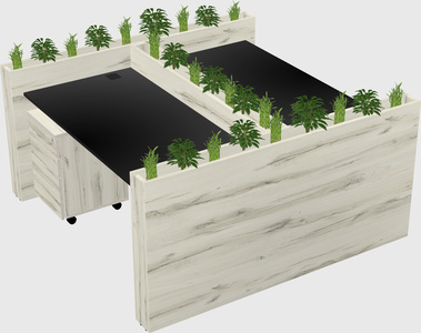 Rectangular shared desk