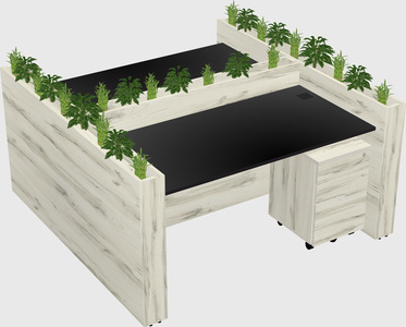 Rectangular shared desk