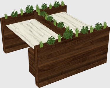 Rectangular shared desk