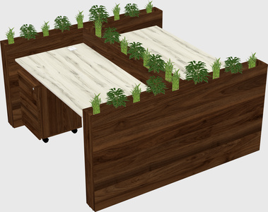 Rectangular shared desk