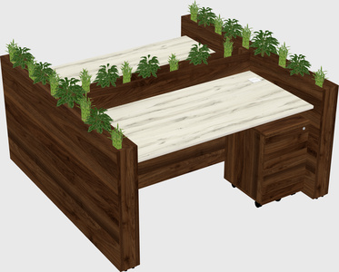 Rectangular shared desk