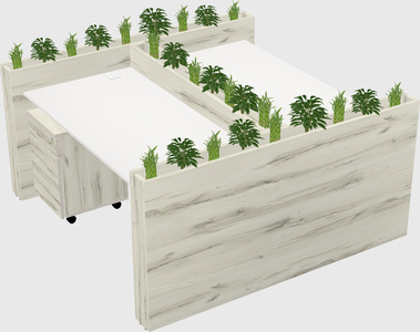 Rectangular shared desk