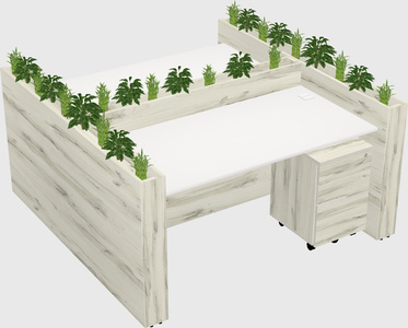Rectangular shared desk