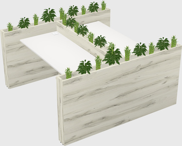 Rectangular shared desk