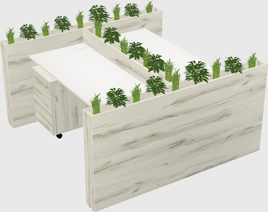 Rectangular shared desk