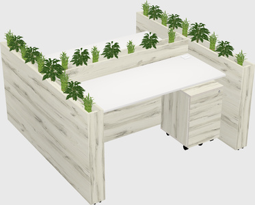 Rectangular shared desk