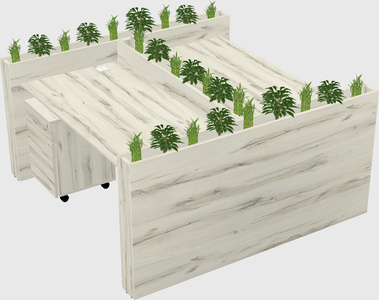 Rectangular shared desk