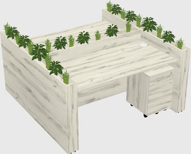 Rectangular shared desk