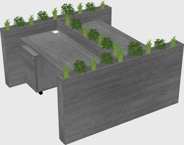 Rectangular shared desk