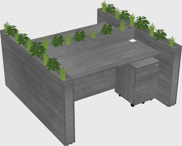 Rectangular shared desk