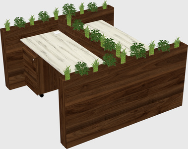 Rectangular shared desk