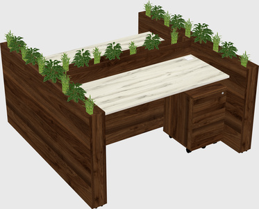Rectangular shared desk
