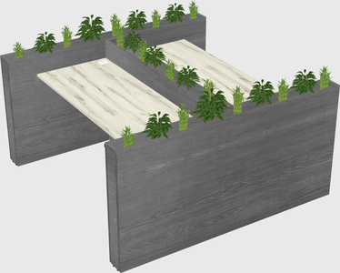 Rectangular shared desk