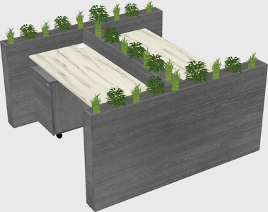 Rectangular shared desk