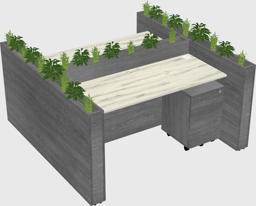 Rectangular shared desk