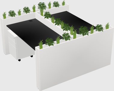 Rectangular shared desk