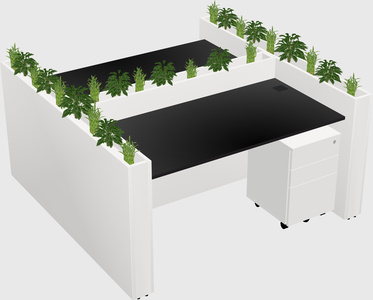 Rectangular shared desk
