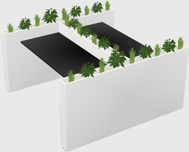Rectangular shared desk