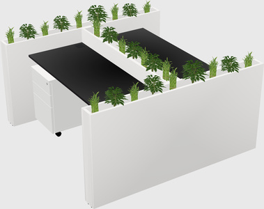 Rectangular shared desk