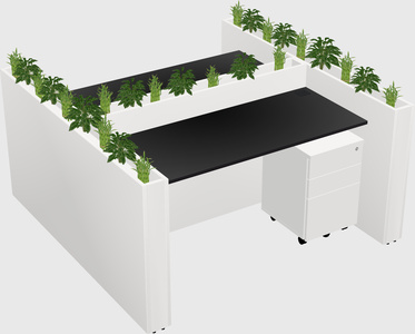 Rectangular shared desk