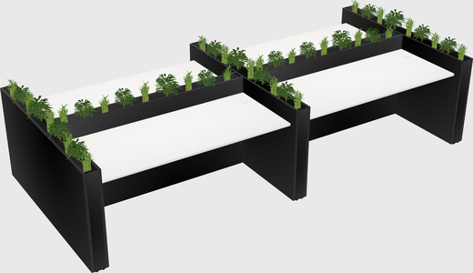 Rectangular shared desk