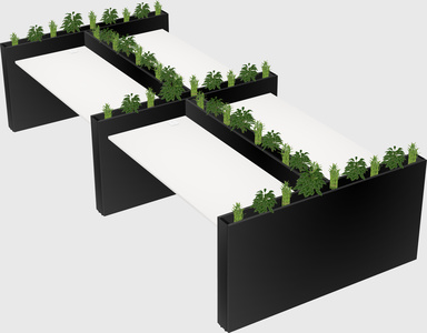 Rectangular shared desk