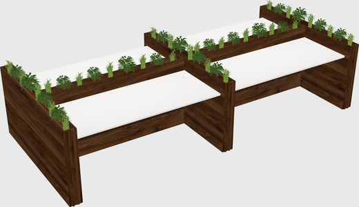 Rectangular shared desk