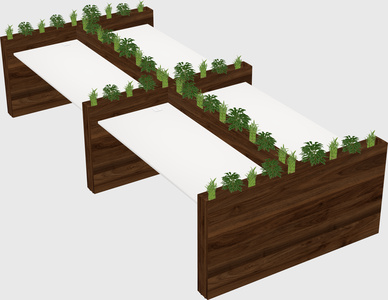Rectangular shared desk
