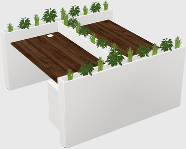 Rectangular shared desk