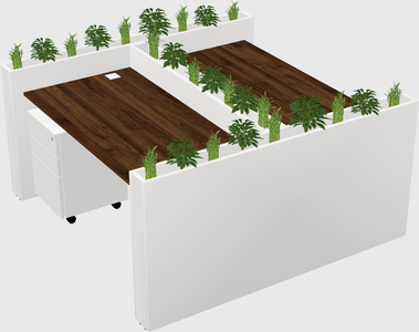 Rectangular shared desk