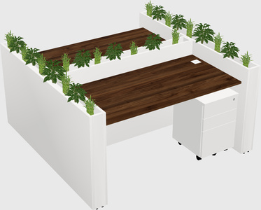 Rectangular shared desk
