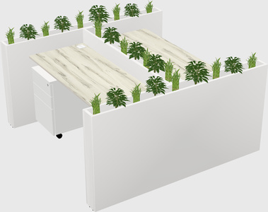Rectangular shared desk