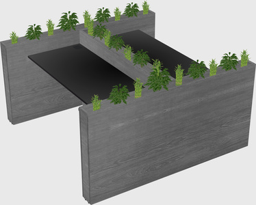 Rectangular shared desk