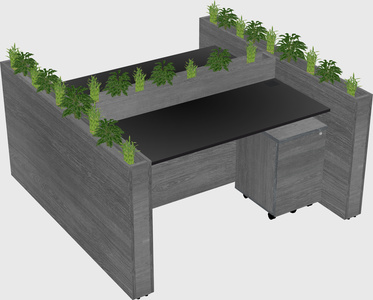 Rectangular shared desk
