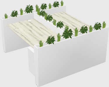 Rectangular shared desk