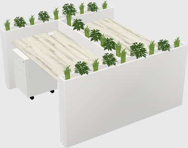 Rectangular shared desk