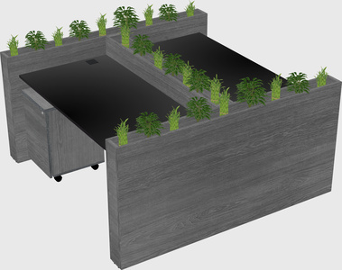 Rectangular shared desk