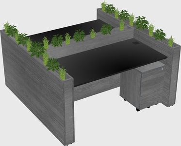 Rectangular shared desk