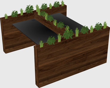 Rectangular shared desk