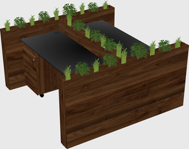 Rectangular shared desk