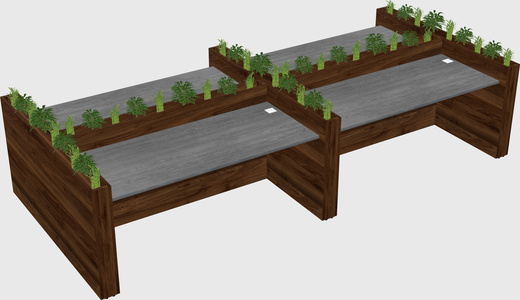 Rectangular shared desk