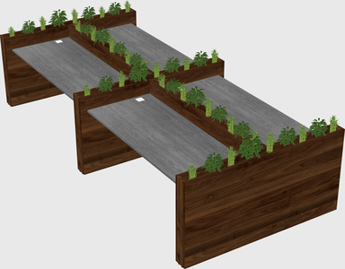 Rectangular shared desk