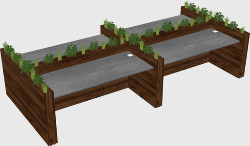Rectangular shared desk