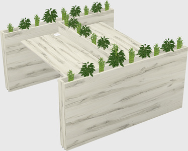 Rectangular shared desk
