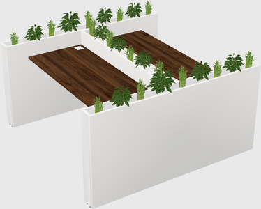 Rectangular shared desk