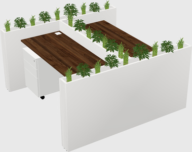 Rectangular shared desk