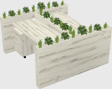 Rectangular shared desk